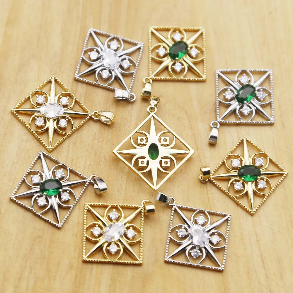 Selling Alloy Diamond Pendant Inset Zircon Electroplating Pendant Diy Bracelet Earring Accessories Wholesale 12Pcs Free Shipping