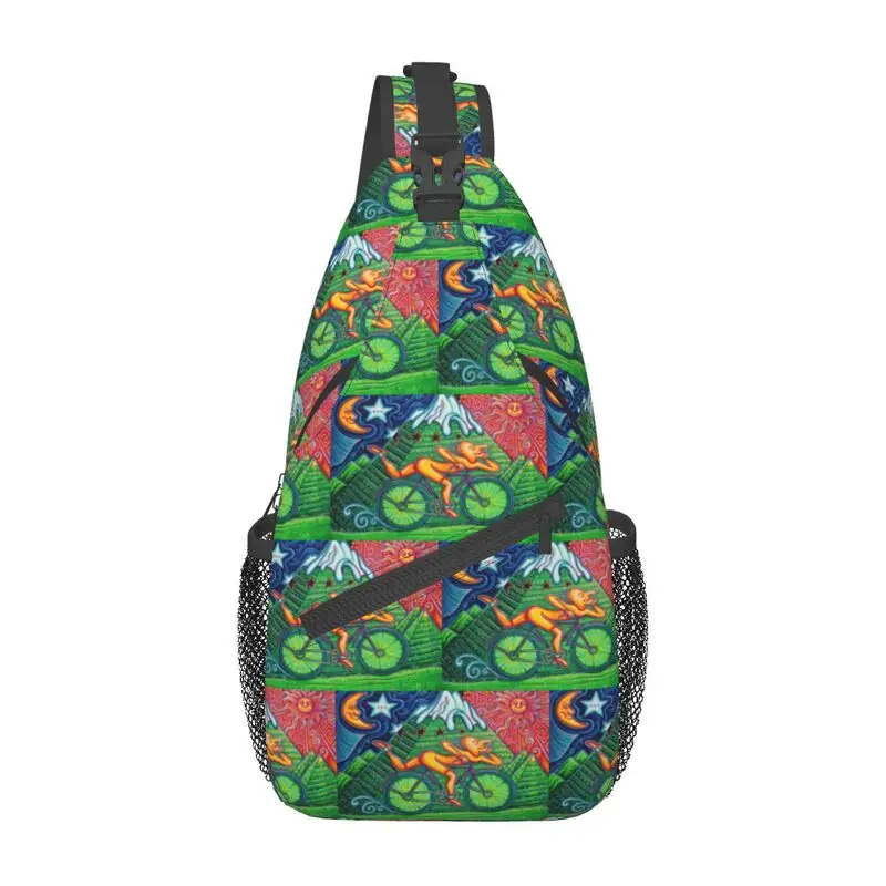 Casual Albert Hoffman LSD Bicycle Day Sling Bags for Traveling Men Acid Blotter Party Chest Crossbody Backpack Shoulder Daypack