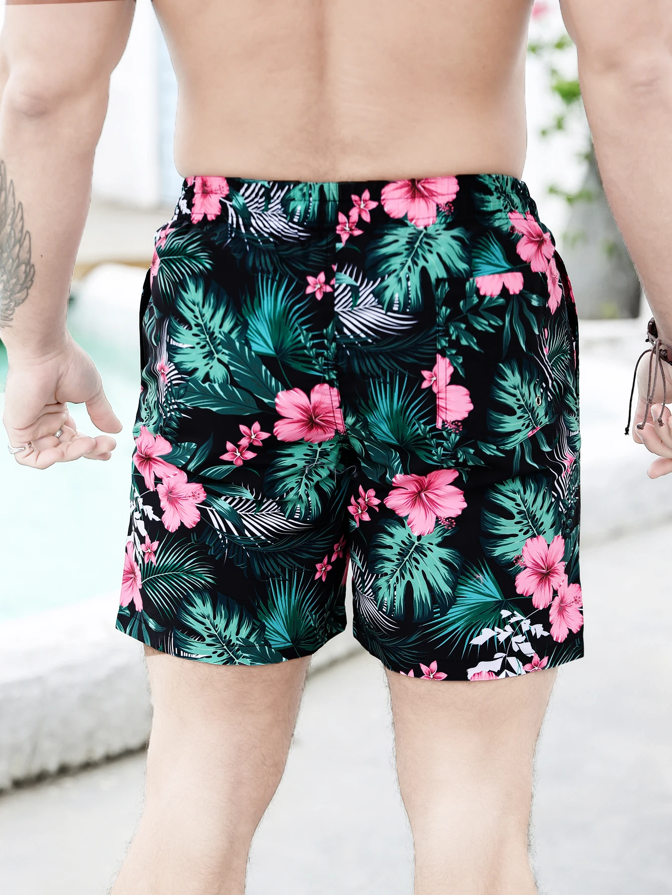 Men's big flower fashion beach shorts 2