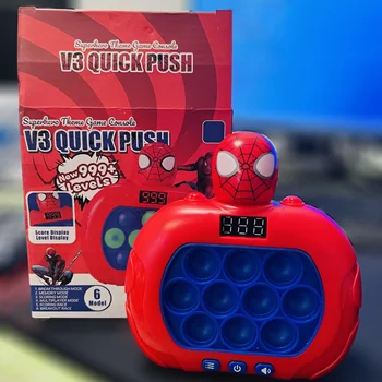 Anime Figure Pop Bubble Children Toy Quick Push Game Machine Spider-man Decompression Toys Halloween Christmas Birthday Gift