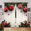 2Pcs Christmas Curtain Cute Winter Family In With Christmas Tree Funny Holiday Decor Suitable For Living Room Bedroom Kitchen 6