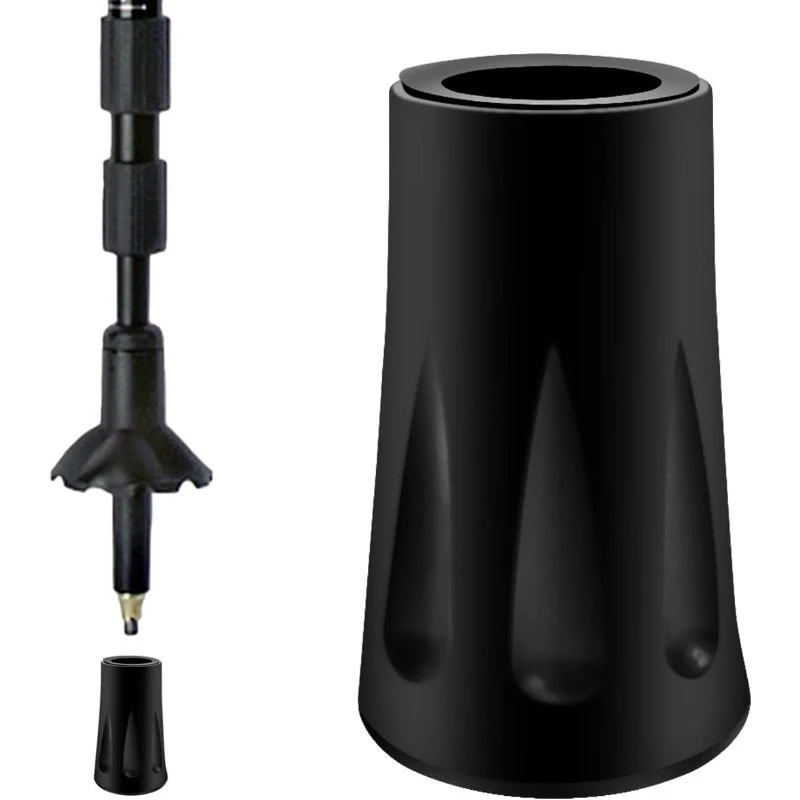 Trekking Pole Rubber Replacement Protectors - Set of 1-8 Durable Hiking and Walking Stick Tip Covers