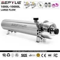 SEPYUE ระบบกรองน้ําไหลสูงทั้งบ้าน, เครื่องกรองน้ําแร่สแตนเลส 1000L-10000L, PVDF แบบใช้ซ้ําได้มีอายุการใช้งานเกิน 5 ปี 1