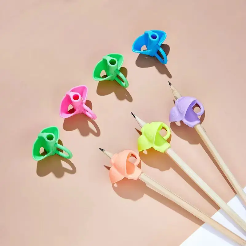 초등 학생용 세 손가락 펜꽂이, 초등 학생용 펜 그립 교정기, 문구 펜 케이스, 5 개