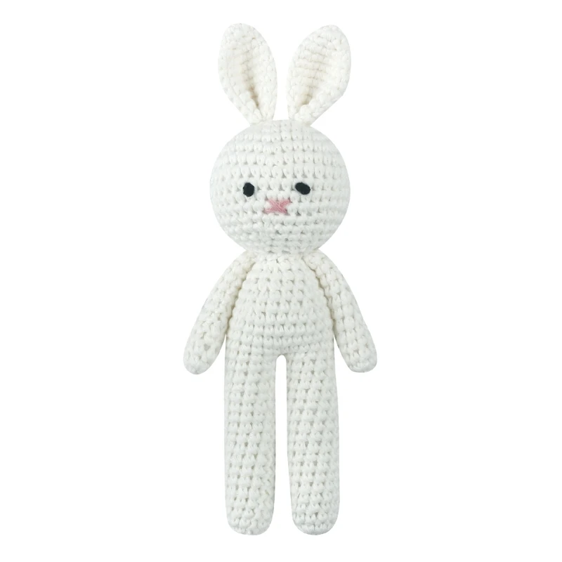thumbnail image 1 of Conejo de peluche de algodón tejido a crochet para bebé, juguete kawaii hecho a mano, muñeco de peluche para recién nacido, muñeco para dormir, juguete educativo temprano para niños, 1 of 5