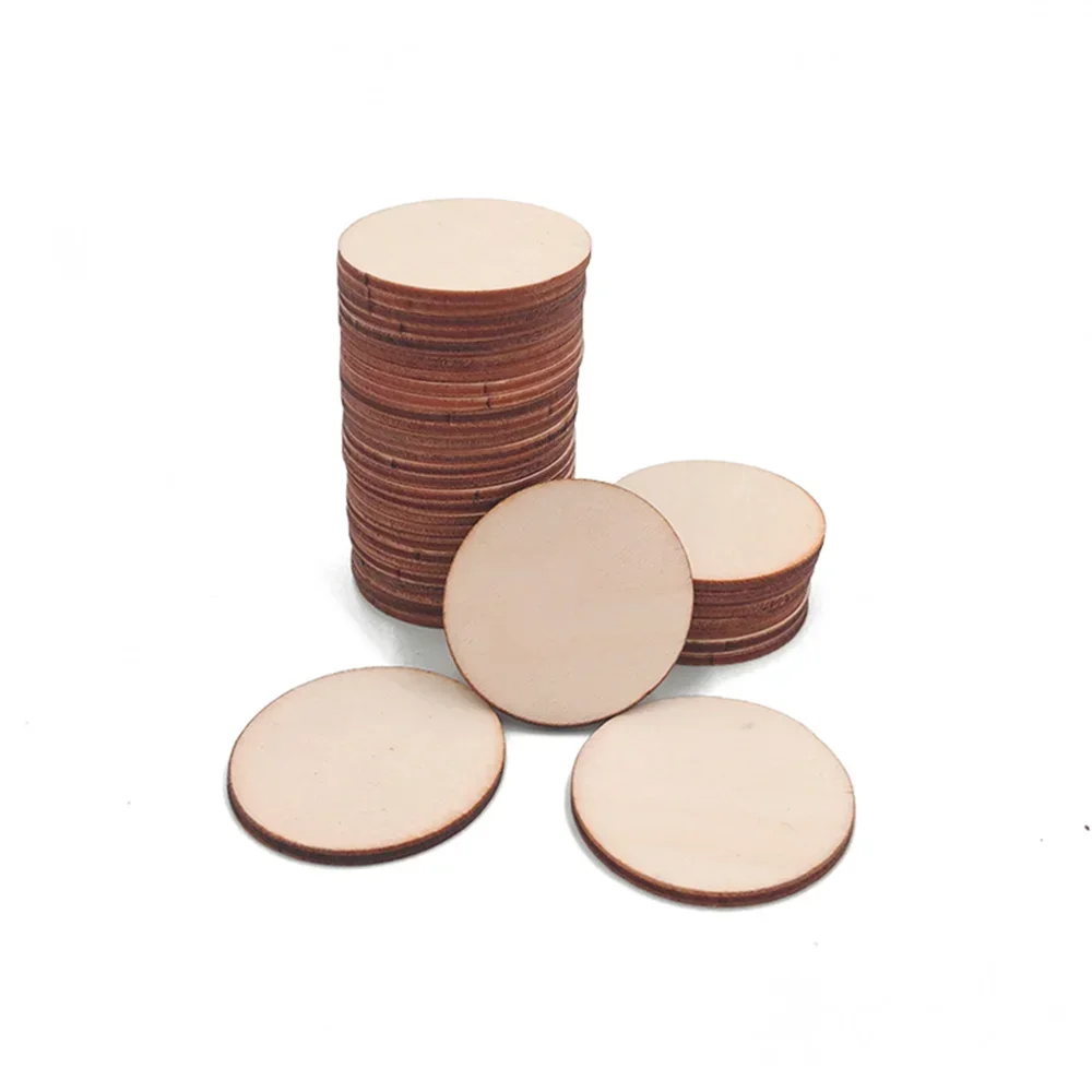 Wood Crafts Natural Blank Wood Pieces Slice Round Unfinished Wooden Discs for Crafts Centerpieces DIY Christmas Ornaments