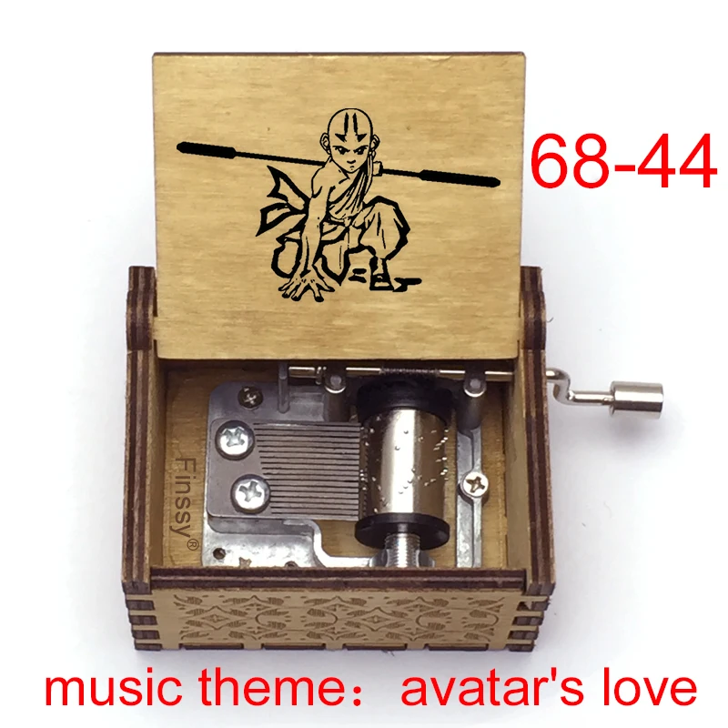 Avatar The Last Airbender Color Printing Wooden Music Box Melody Avatar's Love Hand-operated Type Movement Home Decoration Gift