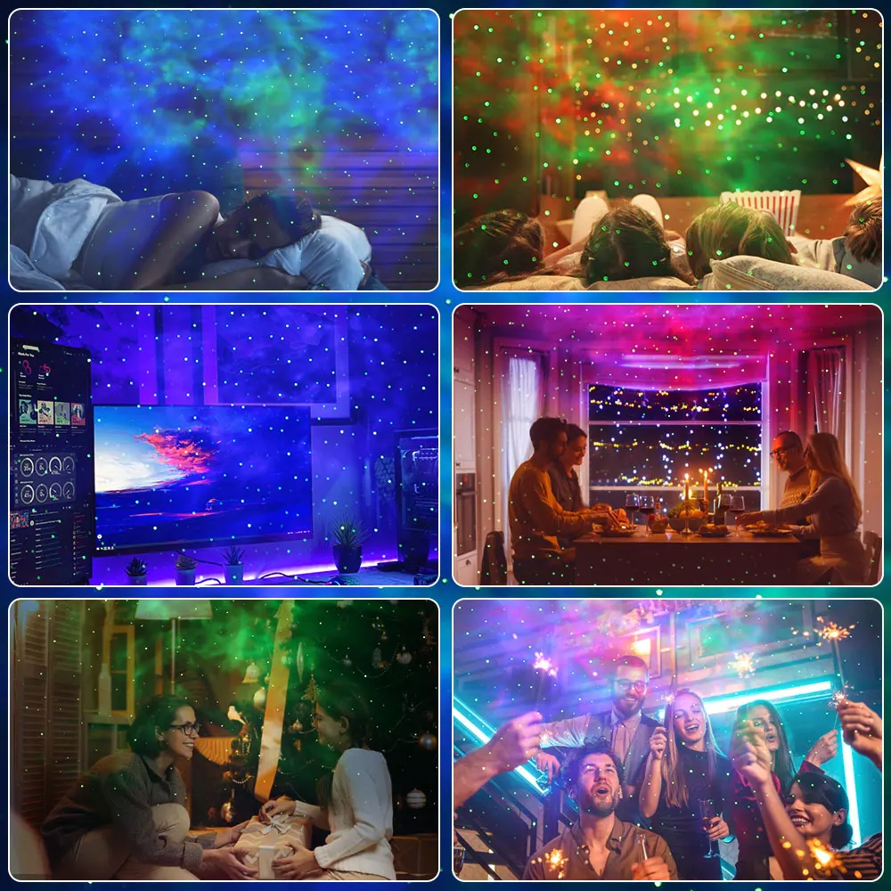 Astronaut Galaxy Projector Fairy Lights Ceiling LED Spotlight USB Powered Remote RGB Night Lamp for Gaming Room Christmas Party 6