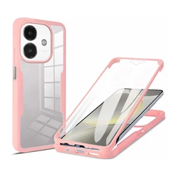 Transparent Shockproof 360 Full Body Case with Built - In Screen Protector for OPPO A79 (LightPink)