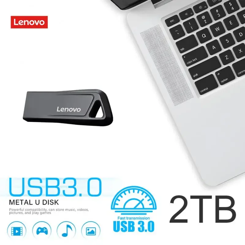 2024 NEW Lenovo 2TB Pen Drive USB 3.0 Flash Drive 1TB Pendrive Flash Disk Mini Key Memoría Stick For Android/PC Business Gift