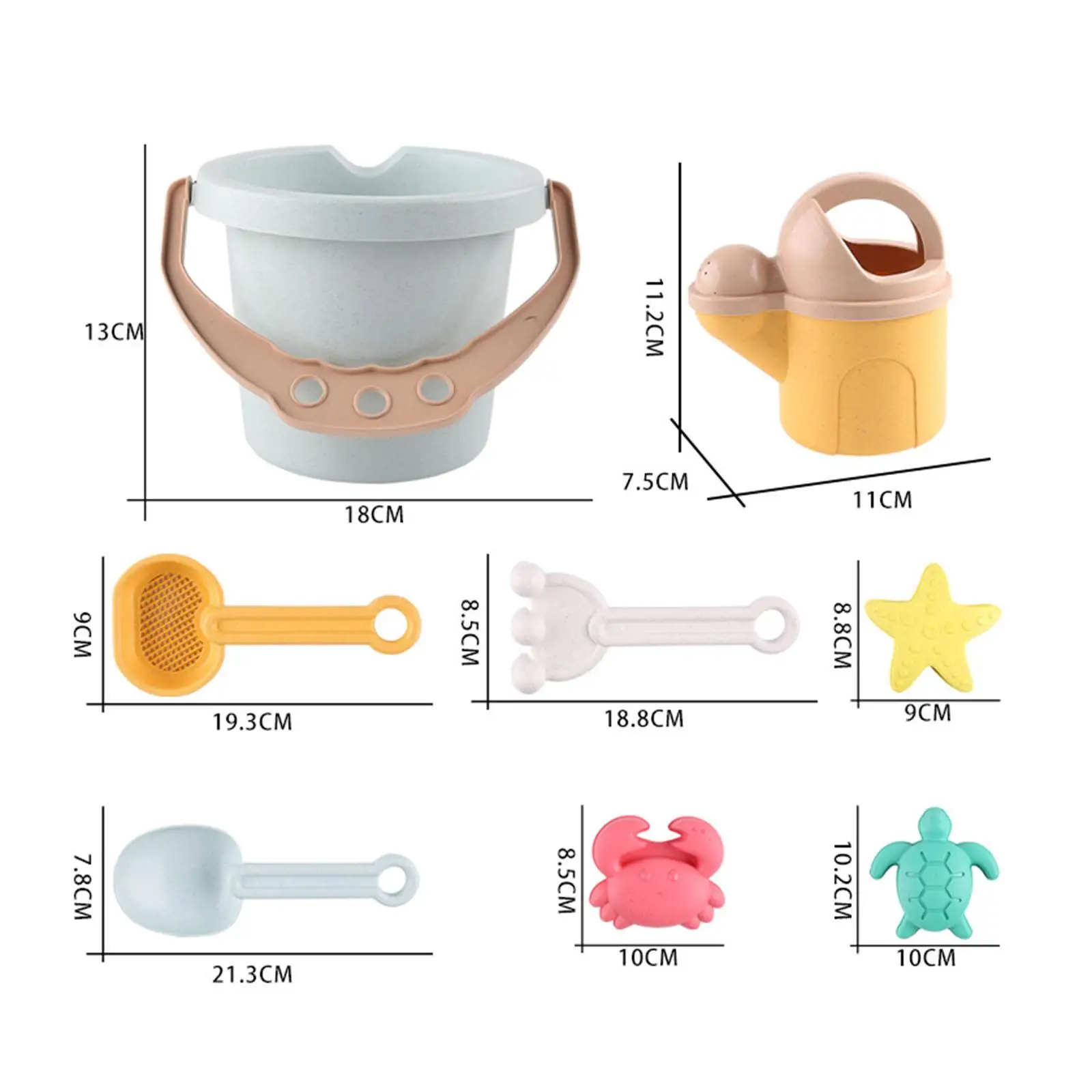 9Pcs Beach Toys Sand Set Montessori Early Educational Sand Casting Building