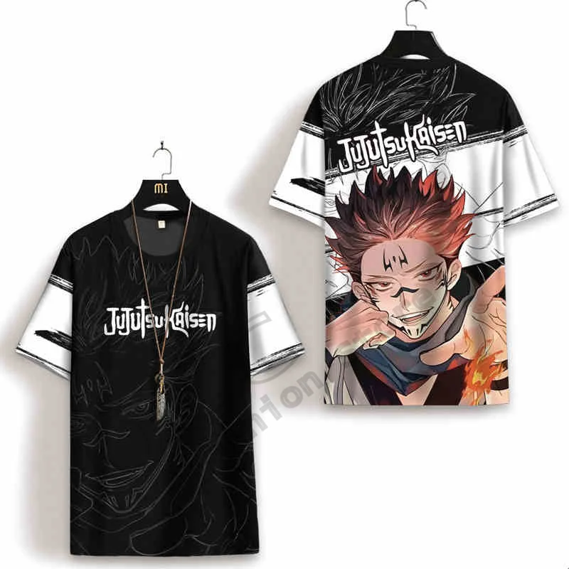 Japanese Anime Curse The Spirit Gojo Satoru Anime Around Men's And Women's Short-Sleeved T-Shirt Men Oversize New Casual T-Shirt 3