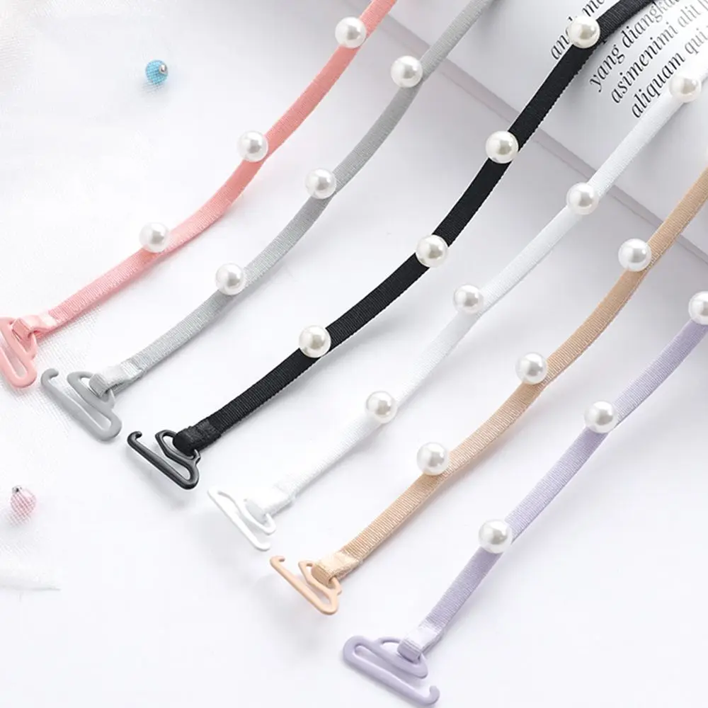 

Intimates Accessories Straps Buckle Wedding Thin Women Bra Belt Pearls Shoulder Strap Bra Accessories Brassiere Straps