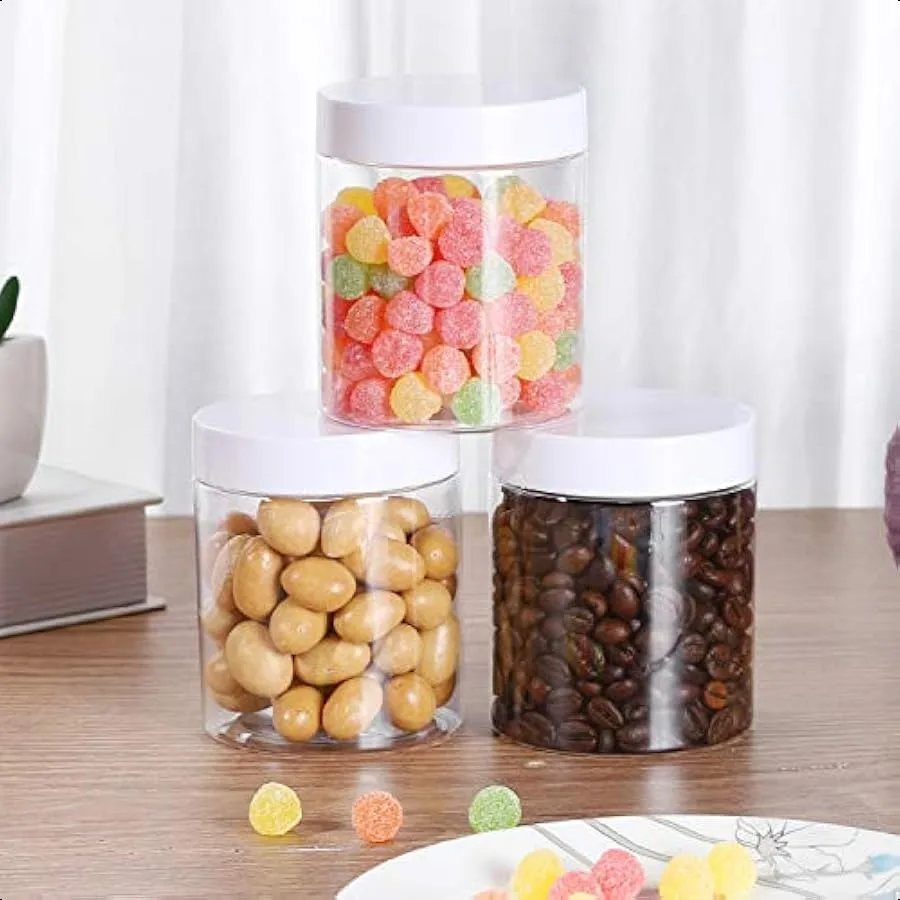 24 Pack 8oz Airtight Plastic Storage Jars with Lids
