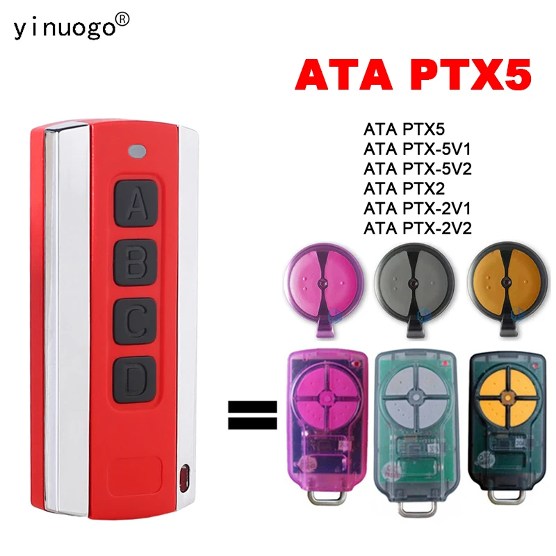 

ATA PTX5 Garage Remote Control 433.92MHz Rolling Code ATA PTX2 PTX-2v2 PTX-2v1 PTX-5v2 PTX-5v1 Garage Door Opener Transmitter