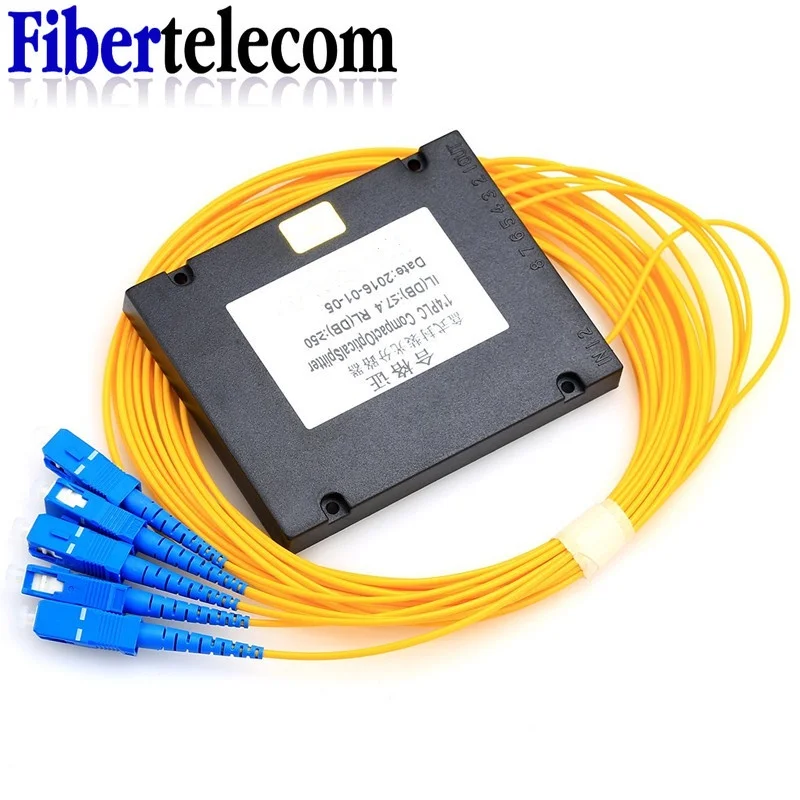 Ftth SC UPC 1x2 1x4 1x8  PLC Single Mode Fiber Optical Splitter FBT Optical Coupler 5