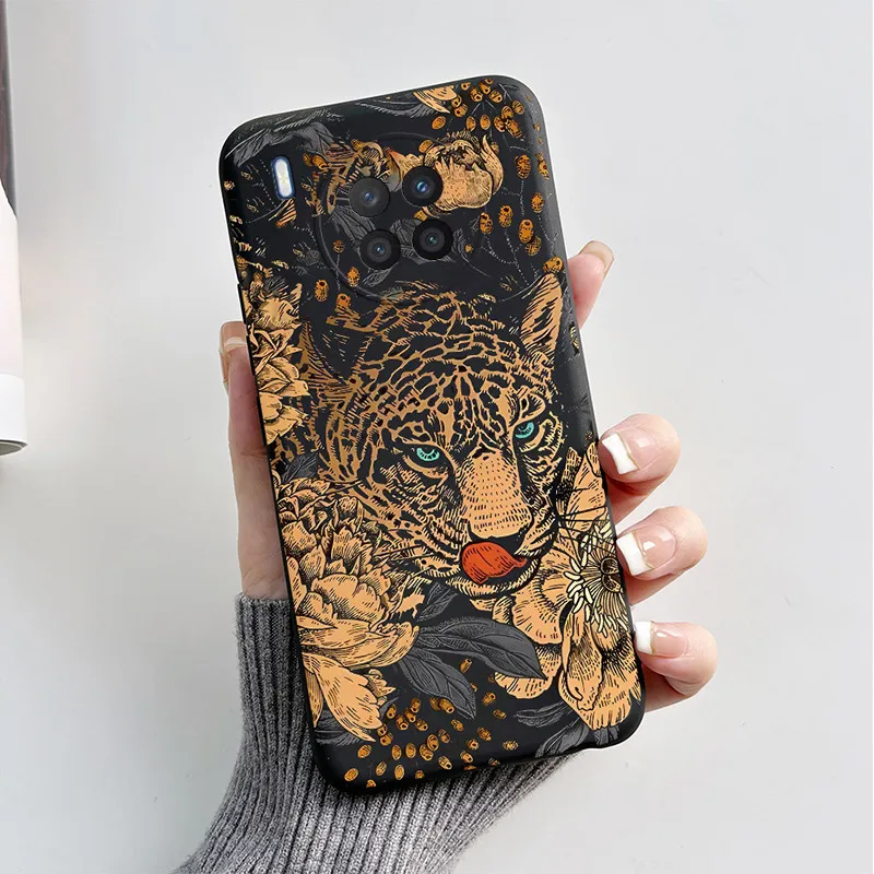 Cute Cartoon Black Cat and Poppy Dog Silicone Phone Case - Soft TPU Back Cover