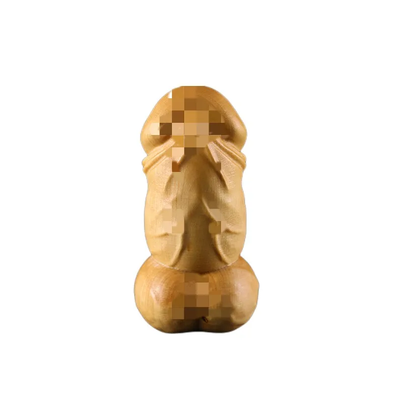 Jp072 - 5.8 Cm Di Lunghezza Intagliata Figurina Di Bosso Mascotte Netsuke Scultura Segreta Da Uomo