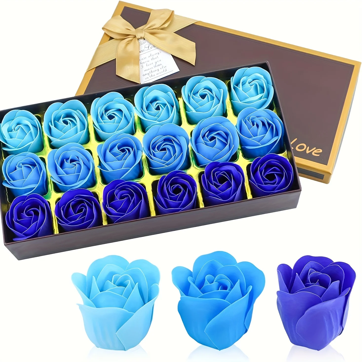 18 pieces/box of artificial rose soap flower gift box Wedding birthday holiday gift with hand