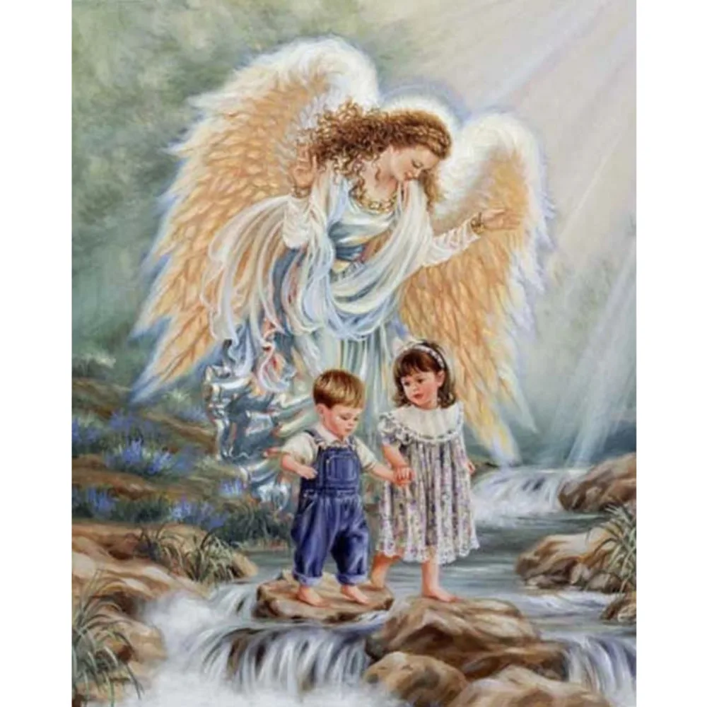 Cartoon Engel DIY 11CT Kreuz Stich Stickerei Kits Handwerk Hand Set Gedruckt Leinwand Baumwolle Faden Haus Dekoration