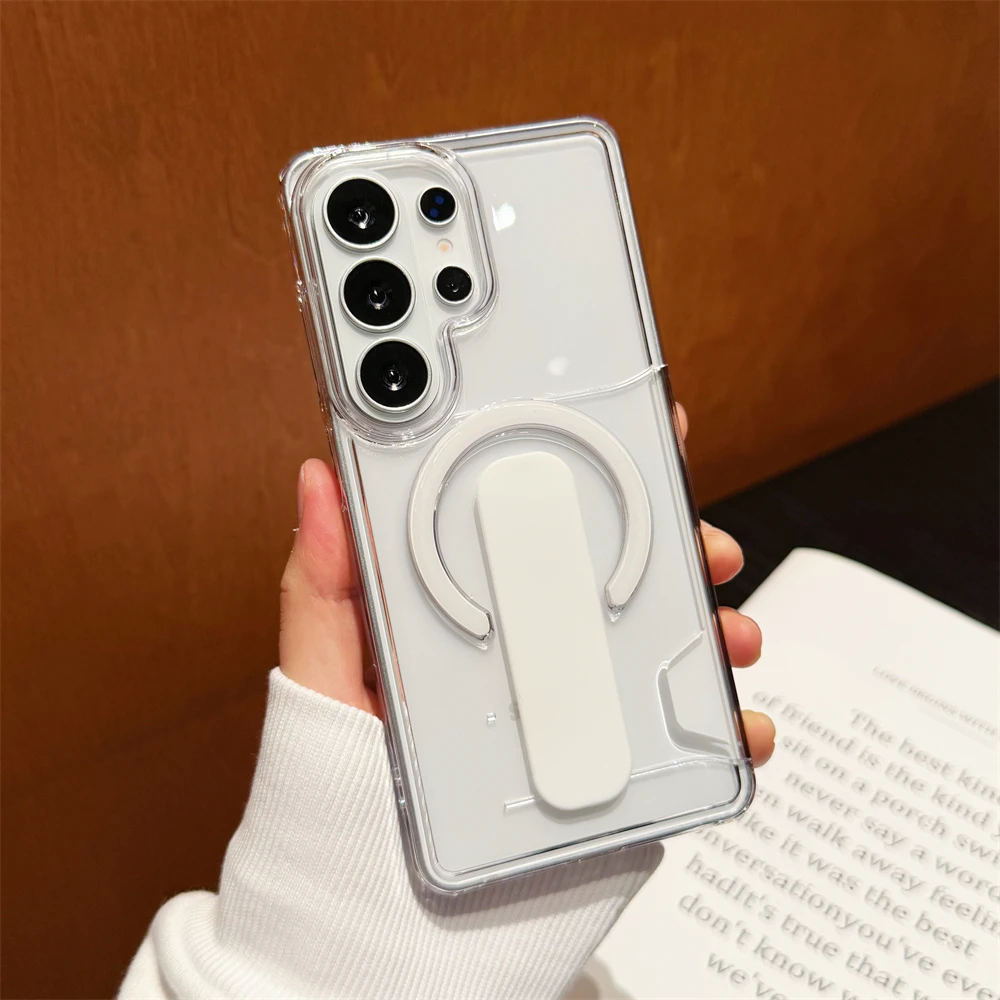 Luxury Clear Card Holder with Magnetic Bracket - Shockproof Hard Case