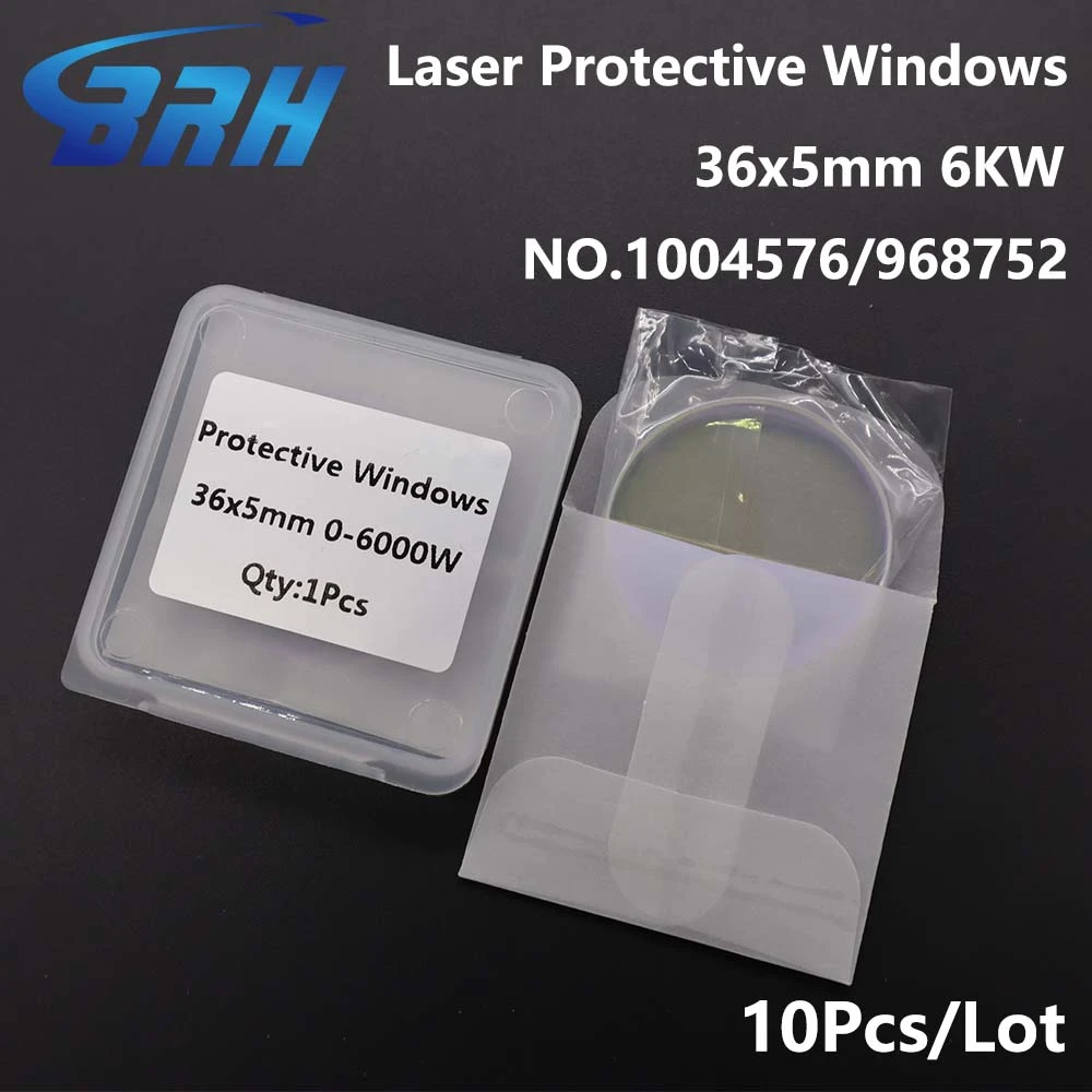 10pcs/lot Nukon/highyag Bystronic Laser Bottom Glass/protective Windows 36*5mm Imported Quartz 0-6000w - Lenses -