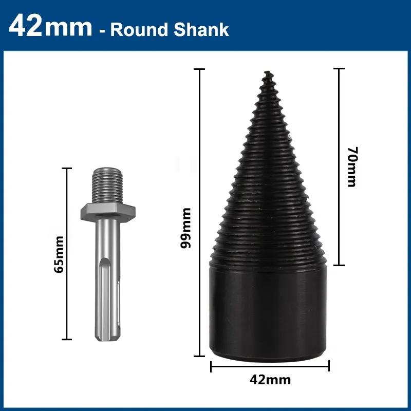 Acheter Foret à bois 32/38/42/45/50mm, foret hélicoïdal pour fendre le bois  de chauffage, séparateur de bois, cônes de vis, foret carré et rond pour le  bois