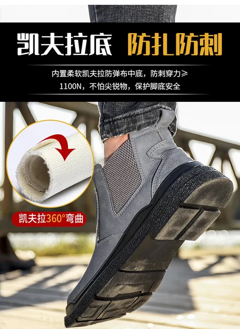 KTDYG Scarpe Antinfortunistiche Uomo Invernali Scarpe Da Lavoro Donna Impermeabili Caldi Con Puntale In Acciaio Stivali Di Sicurezza, Blu, EU 37