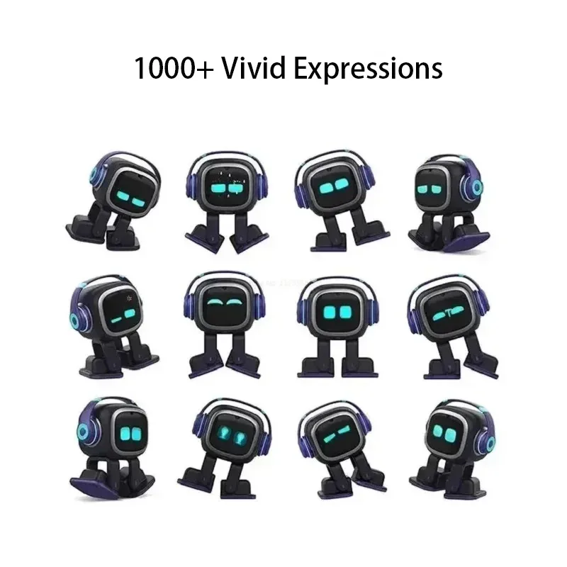 Emo AI Desktop Robot Companion | Features voice interaction, facial recognition, music playback, and dancing capabilities