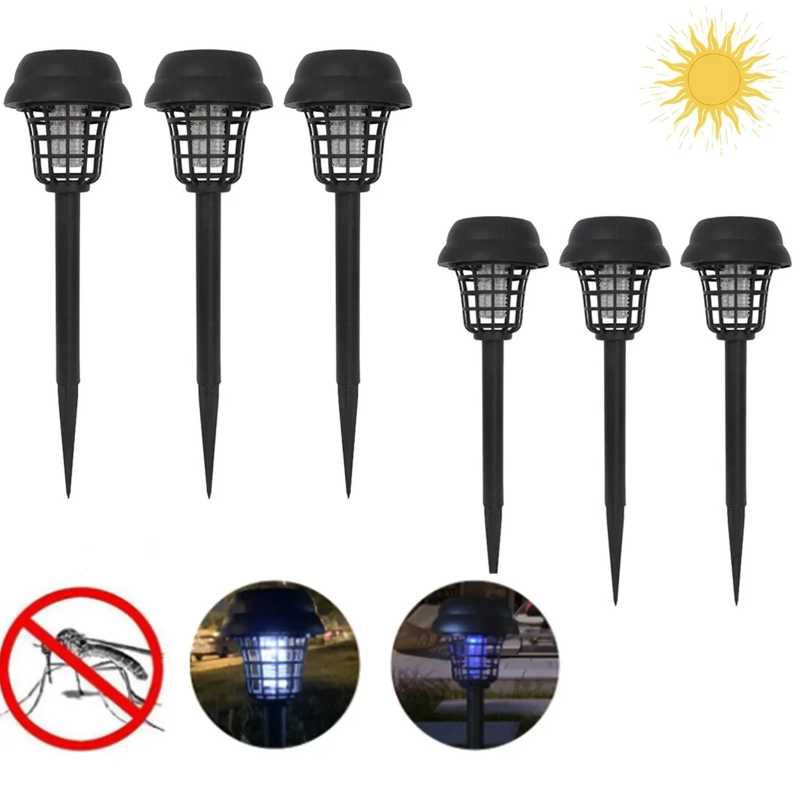 2/4PCS Outdoor Solar Mosquito Killer Light Solar Anti Mosquito LED Light Garden Lawn Garden Repellent Lamp