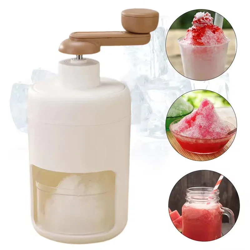 Manual Ice Crusher 1/2/4PCS Shaved Ice Machine Manual Snow Cone Machine Portable Hand Crank Ice Crusher Free Cube Tray Kitchen Tool