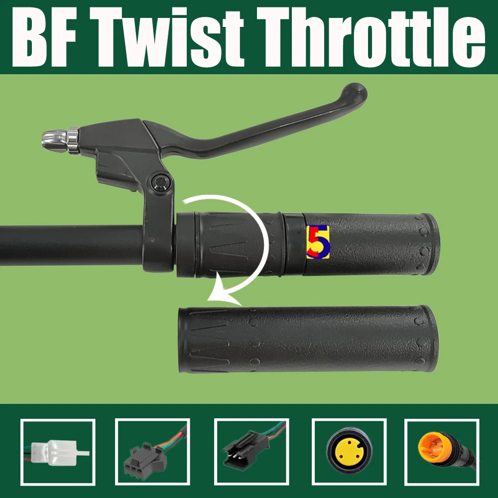 Ebike Wuxing Throttle TF158 Twist Throttle Right Handle 3P WP/SM Plug Bafang BBS Motor