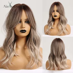 Layered Blonde Synthetic Wig with Bangs - Short Straight Style - Model length (LC250-1)