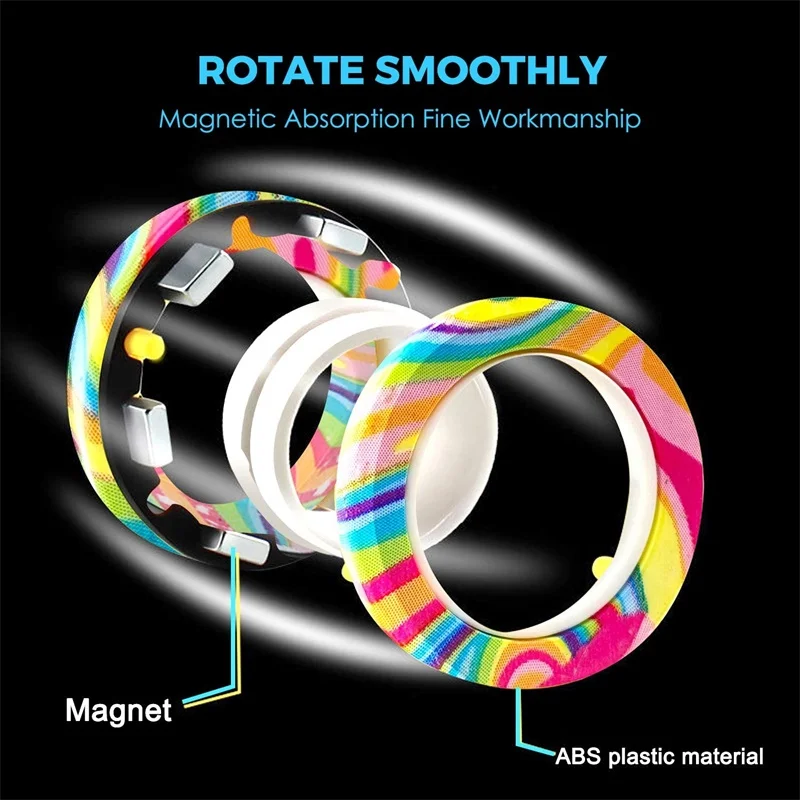 Magnetic Rings Fidget Toy AntiStress Magic RingTool Finger Spinner Decompression Toy For Kids Adult fidget toy,sensory fidget toy,anti stress toy,finger sensory toy,fingertip gyroscope toy