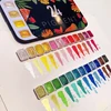 24-color pearlescent watercolor paint set, solid palette for artistic blending and Japanese gradient effects 1