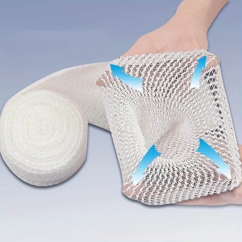 1Roll Multi Functional Elastic Gauze Bandage Light Beige Breathable for Wrist, Elbow, and Knee Support Sports Bandage