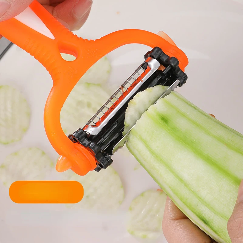 New Multifunctional 360 Degree Rotary Peeler Kitchen Tool  Rotary Fruit Vegetable Carrot Potato Peeler Cutter Slicer 3 in 1