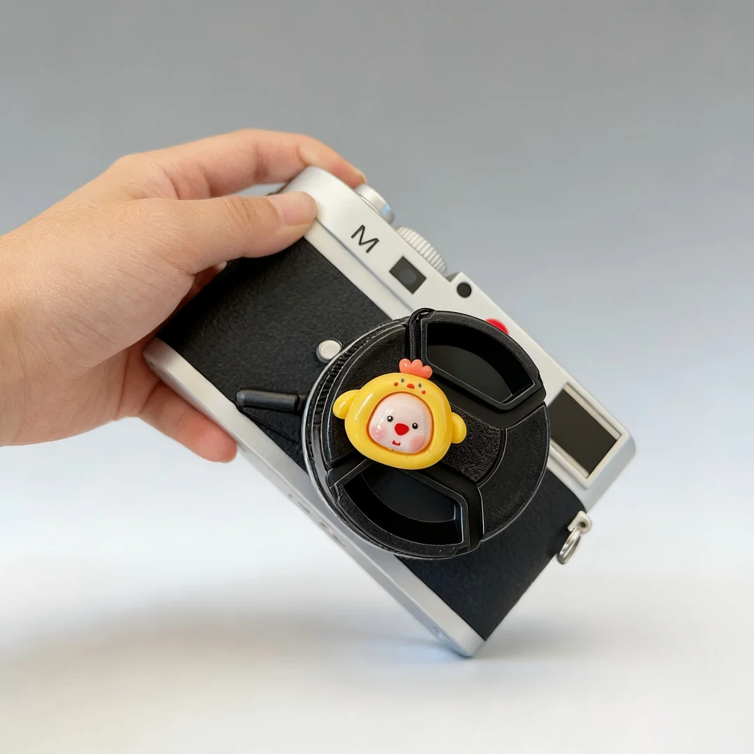 Adorable Cartoon Camera Lens Cap Keeper with Anti-Lost Strap - Universal Accessories