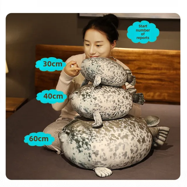 Coussin de sceau de dessin animé mignon 20cm ~ 80cm, adapté au lit de maison, jouet de fête de voyage, oreiller poupée Lion de mer, cadeau pour fille, décoration de maison 6