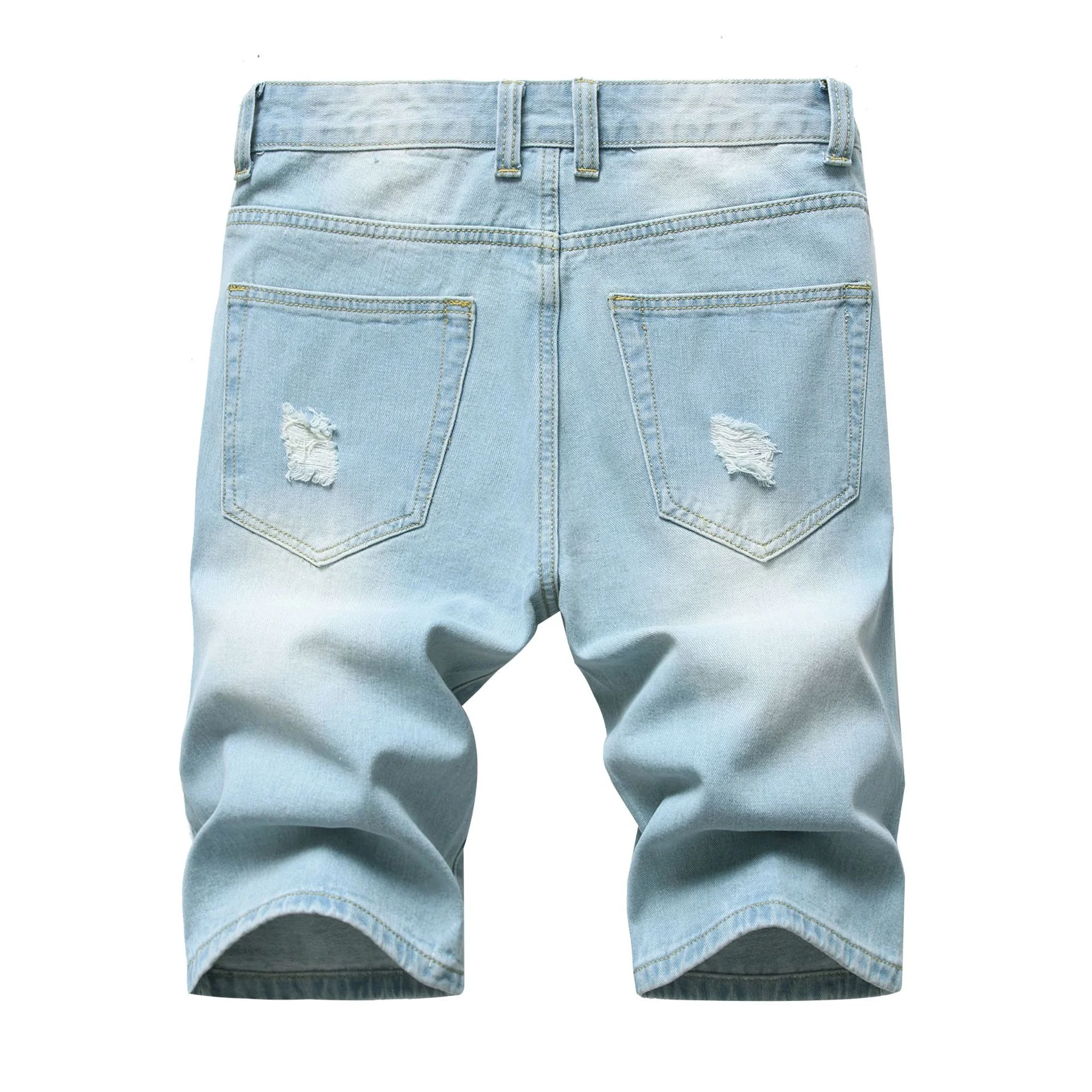 Men Jeans Shorts Rip Curl Fashion Plus Size Vintage Summer Men Ripped Jeans Turn Up Cuff Fifth Pants Denim Shorts