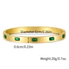 Trendy Chic Green Cubic Zircon Stainless Steel Bangle Bracelet for Women Charm Texture Simple Gold Color Open Bangle Accessories 4