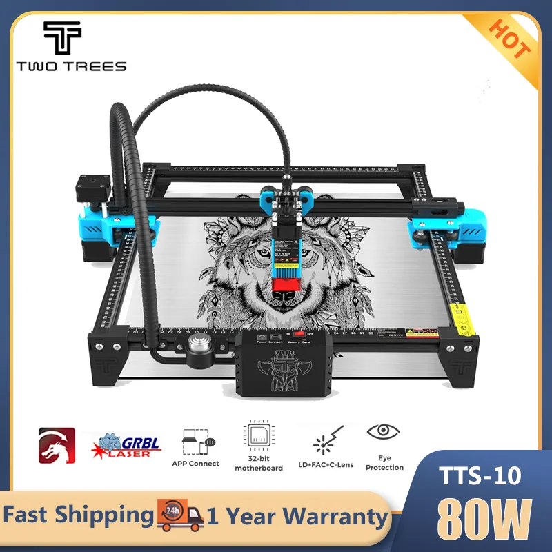 Two Trees TTS 10 Laser Engraving Machine 80W Laser Engraver CNC With Wifi Offline Control Metal