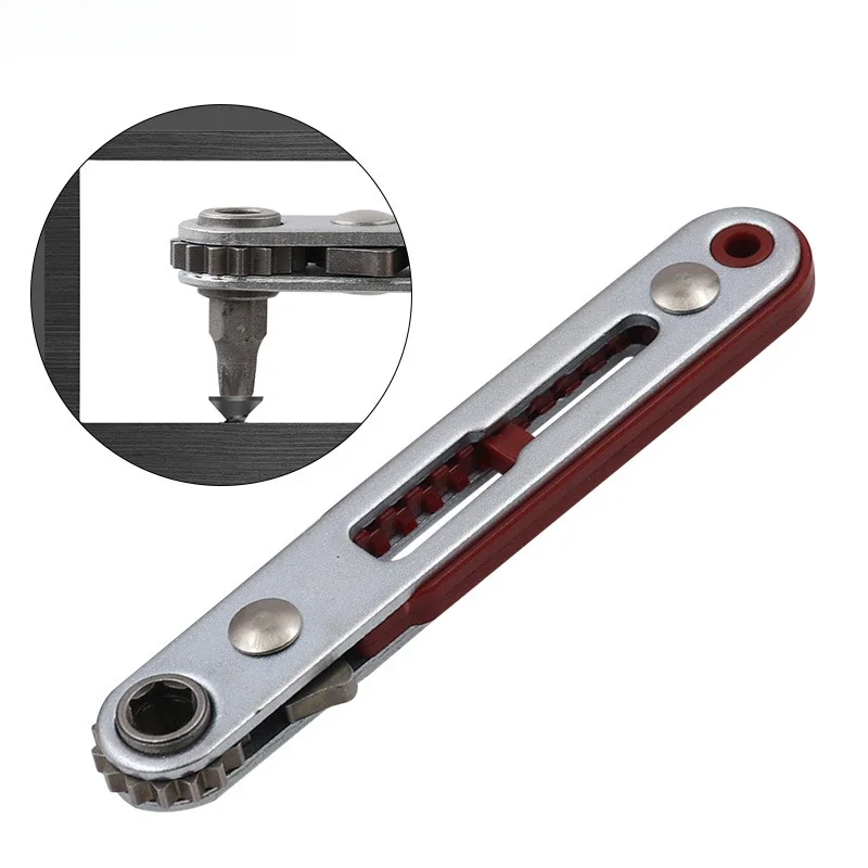 

Mini Quick Ratchet Wrench Screwdriver Cross Slotted Hexagon Socket Driver Bidirectional Ratchet Flat Head Screwdriver