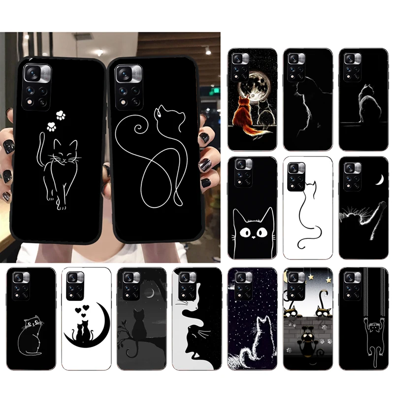 

Black Cat Phone Case for Xiaomi Redmi note 13 12 Pro 11S 11 10 Pro 10S 12S Redmi 10 10C 9C 13C Funda