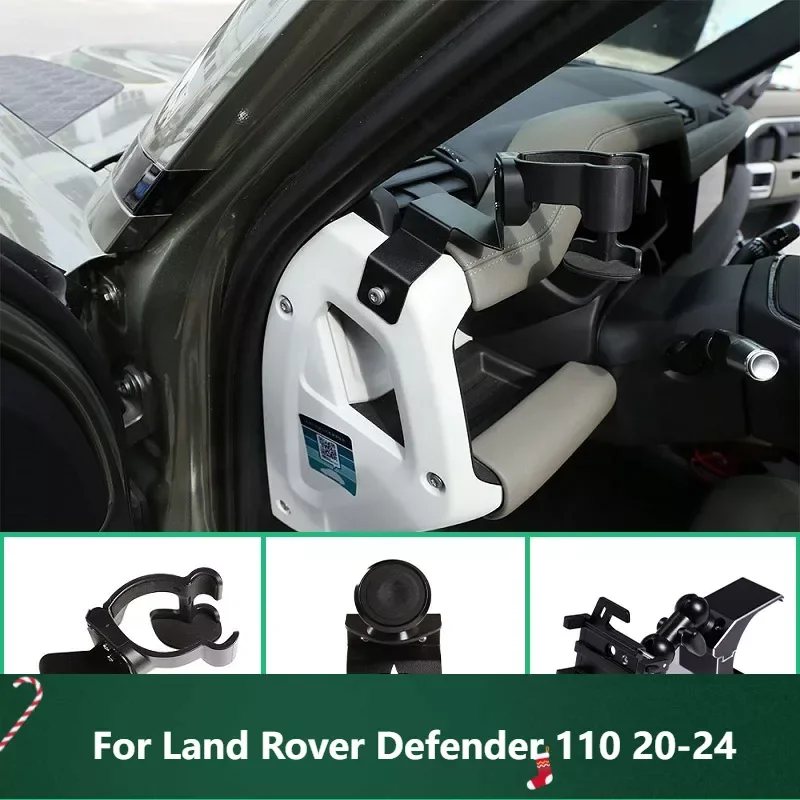 

For Land Rover Defender 90 110 2020-2024 Car Air Vent Mobile Phone Holder Trim Alumium Alloy Mobile Phone Holder Accessories