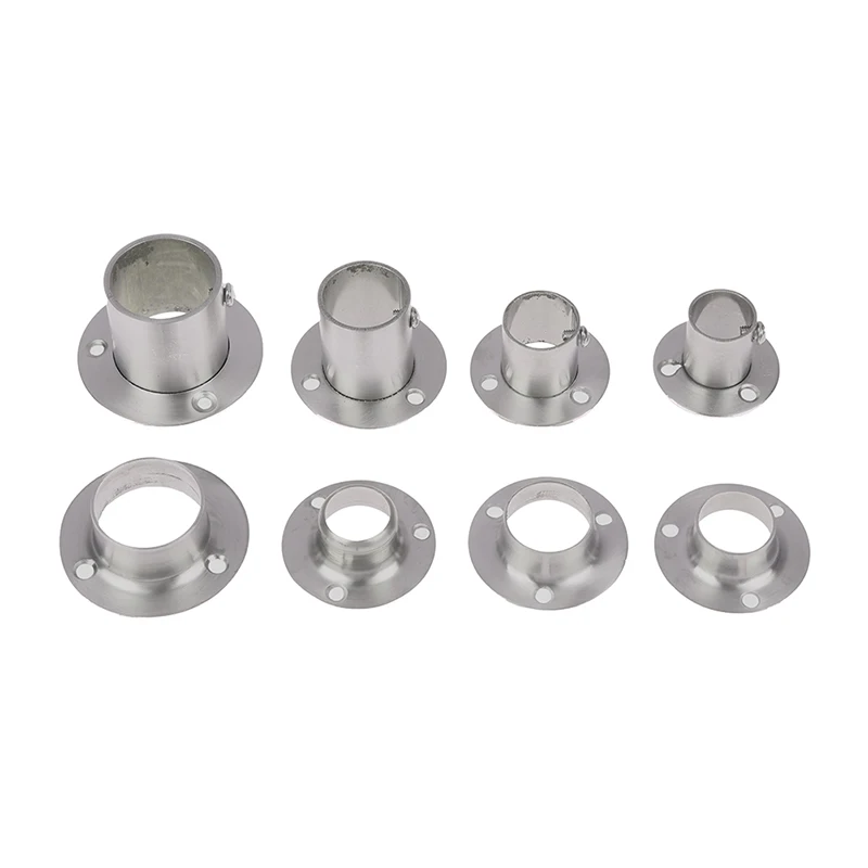 Flange Connector Stainless Steel Flange For Wardrobe Curtain Rod Holder Round Tube Holder Bracket Furniture Fittings Towel Tube