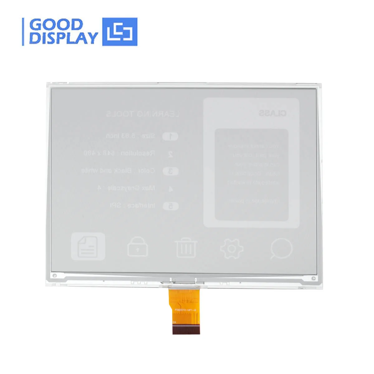 Monitor Eletrônico da E-tinta do Papel Boa Exposição Apoio Rapidamente Refresca 583 Gdey0583t81 o - Imagem 4
