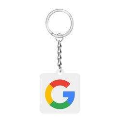 Smart Keychain with Integrated NFC Chip for Seamless Connectivity (Google White)