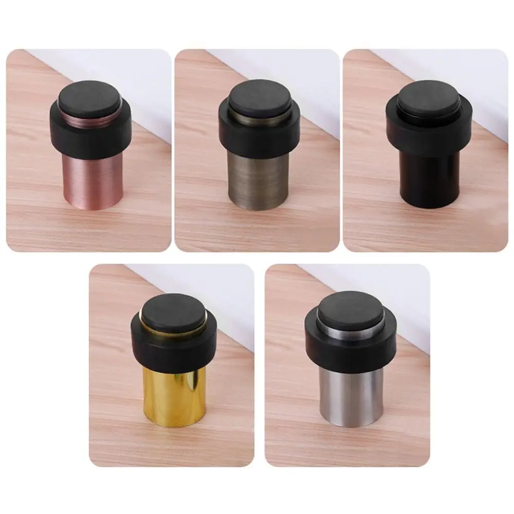 Silicone door stopper door stopper bumpers 46/60mm Rubber Anti-collision Door Stopper Stainless Steel Self Adhesive Wall Protectors Bedroom Hidden Door Stops Home Hardware