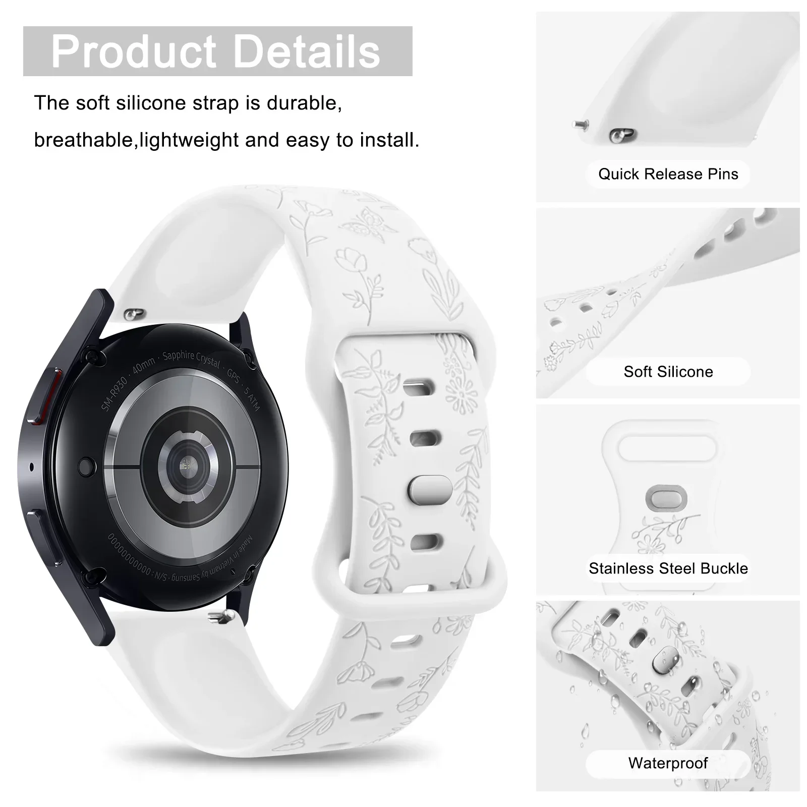 Versatile 20mm Silicone Watch Strap – Premium Universal Fit